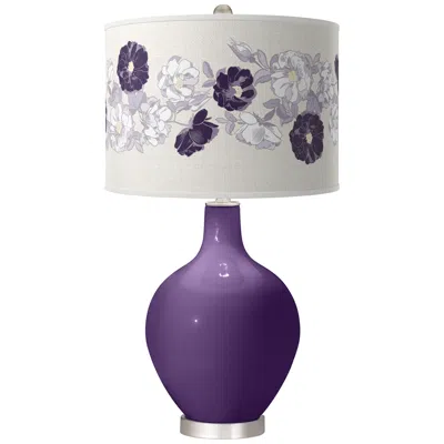 Color Plus Ovo 28 1/2" Rose Bouquet Shade Acai Purple Table Lamp