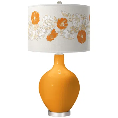 Color Plus Ovo 28 1/2" Rose Bouquet Shade Carnival Orange Table Lamp