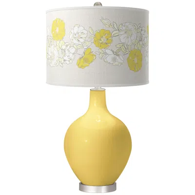Color Plus Ovo 28 1/2" Rose Bouquet Shade Daffodil Yellow Table Lamp