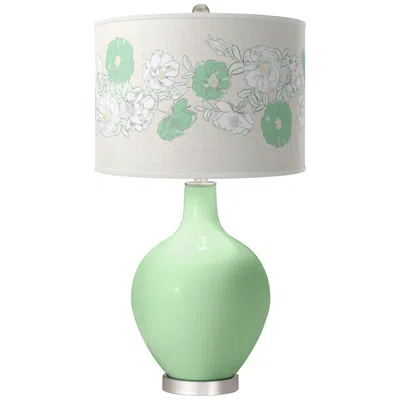 Color Plus Ovo 28 1/2" Rose Bouquet Shade Flower Stem Green Table Lamp