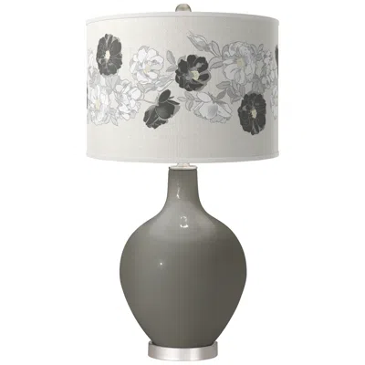 Color Plus Ovo 28 1/2" Rose Bouquet Shade Gauntlet Gray Table Lamp