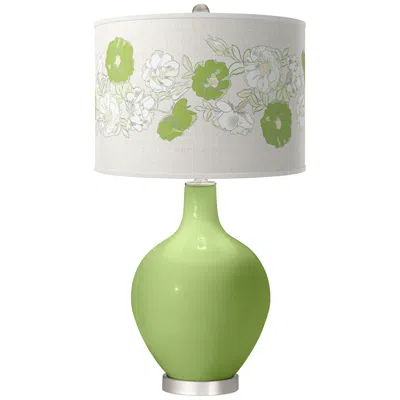 Color Plus Ovo 28 1/2" Rose Bouquet Shade Lime Rickey Green Table Lamp