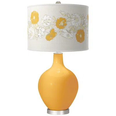 Color Plus Ovo 28 1/2" Rose Bouquet Shade Marigold Yellow Table Lamp
