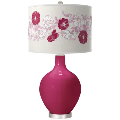 Color Plus Ovo 28 1/2" Rose Bouquet Shade Vivacious Pink Table Lamp
