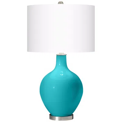 Color Plus Ovo 28 1/2" White Shade Coastal Surfer Blue Table Lamp