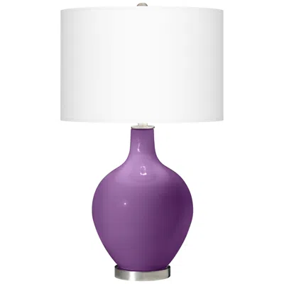 Color Plus Ovo 28 1/2" White Shade Passionate Purple Table Lamp