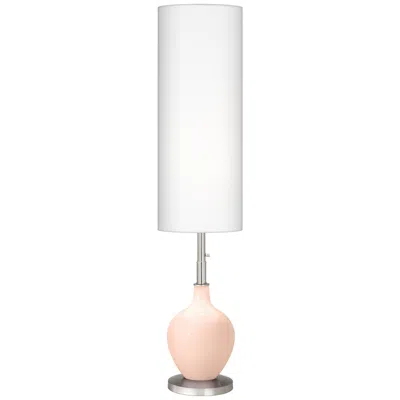 Color Plus Ovo 60" High Modern Glass Linen Pink Floor Lamp