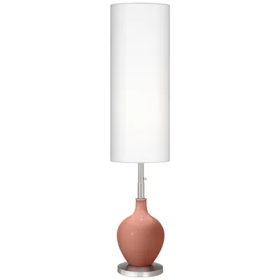 Color Plus Ovo 60" High Modern Glass Rojo Dust Red Floor Lamp