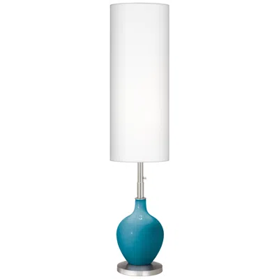 Color Plus Ovo 60" Modern Caribbean Sea Blue Floor Lamp