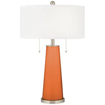 Color Plus Peggy 29 3/4" Celosia Orange Glass Table Lamp