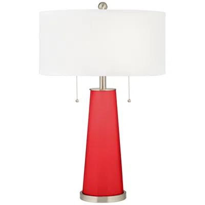 Color Plus Peggy 29 3/4" High Modern Poppy Red Glass Table Lamp