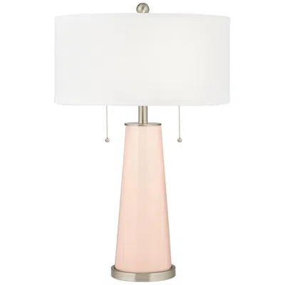 Color Plus Peggy 29 3/4" Linen Pink Glass Table Lamp