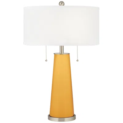 Color Plus Peggy 29 3/4" Marigold Yellow Glass Table Lamp