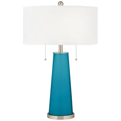 Color Plus Peggy 29 3/4" Modern Caribbean Sea Blue Table Lamp