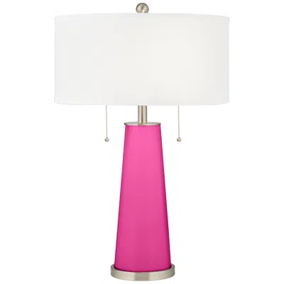 Color Plus Peggy 29 3/4" Modern Fuchsia Pink Glass Table Lamp