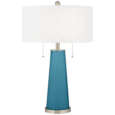 Color Plus Peggy 29 3/4" Modern Glass Great Falls Blue Table Lamp