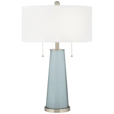 Color Plus Peggy 29 3/4" Modern Glass Rain Blue Gray Table Lamp