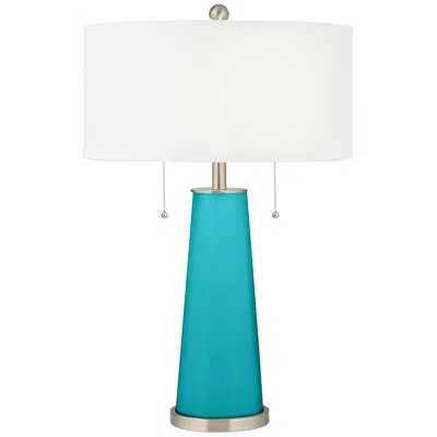 Color Plus Peggy 29 3/4" Modern Glass Surfer Blue Table Lamp