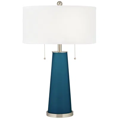 Color Plus Peggy 29 3/4" Modern Oceanside Blue Glass Table Lamp