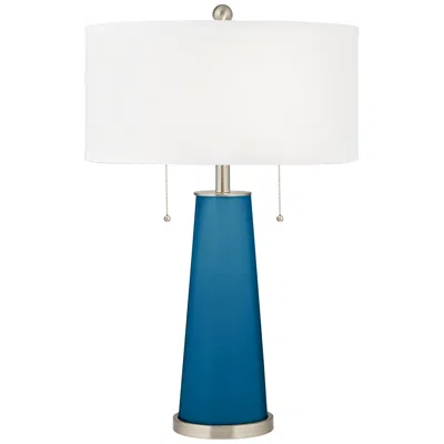 Color Plus Peggy 29 3/4" Mykonos Blue Glass Table Lamp