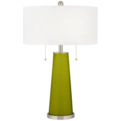 Color Plus Peggy 29 3/4" Olive Green Glass Table Lamp