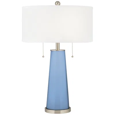 Color Plus Peggy 29 3/4" Placid Blue Glass Table Lamp