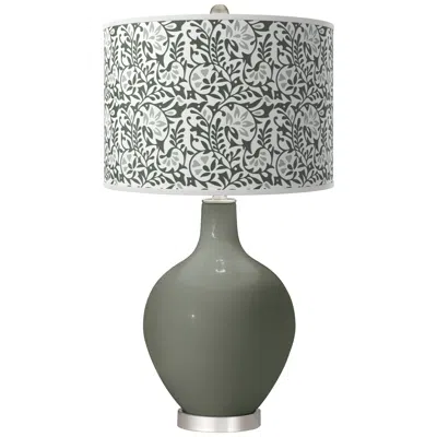Color Plus Pewter Green Gardenia Ovo Table Lamp