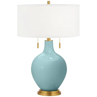 Color Plus Raindrop Toby Brass Accents Table Lamp