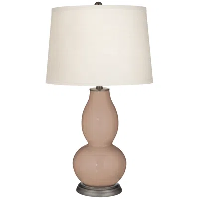 Color Plus Redend Point Double Gourd Table Lamp With Vine Lace Trim