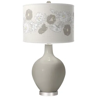Color Plus Requisite Gray Rose Bouquet Ovo Table Lamp