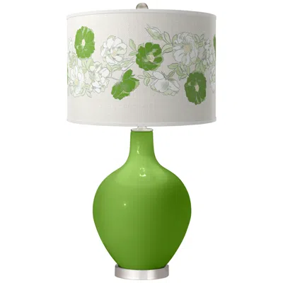 Color Plus Rosemary Green Rose Bouquet Ovo Table Lamp