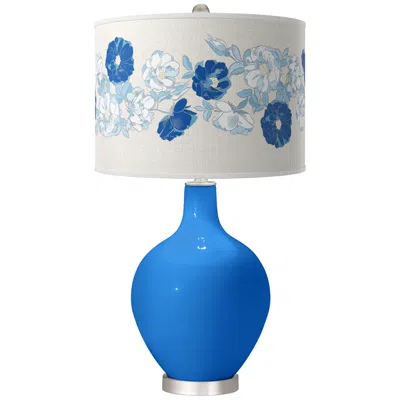 Color Plus Royal Blue Rose Bouquet Ovo Table Lamp