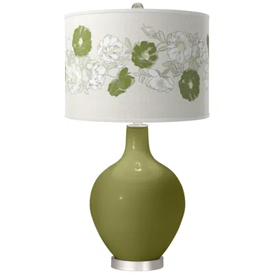 Color Plus Rural Green Rose Bouquet Ovo Table Lamp