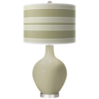Color Plus Sage Bold Stripe Ovo Table Lamp