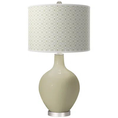 Color Plus Sage Diamonds Ovo Table Lamp