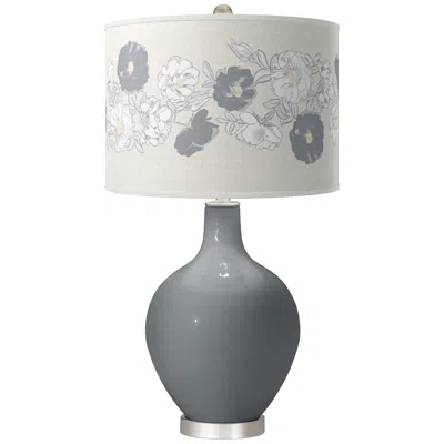 Color Plus Software Gray Rose Bouquet Ovo Table Lamp