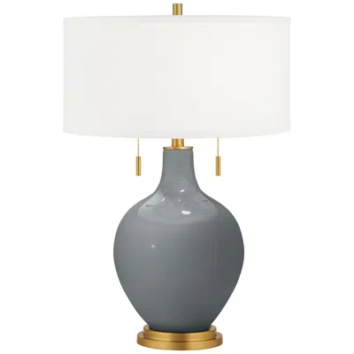 Color Plus Software Gray Toby Brass Accents Table Lamp