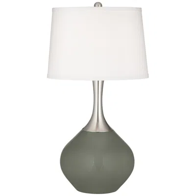 Color Plus Spencer 31" High Fog Linen Shade Pewter Green Table Lamp