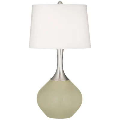 Color Plus Spencer 31" High Linen Shade Sage Fog Green Table Lamp