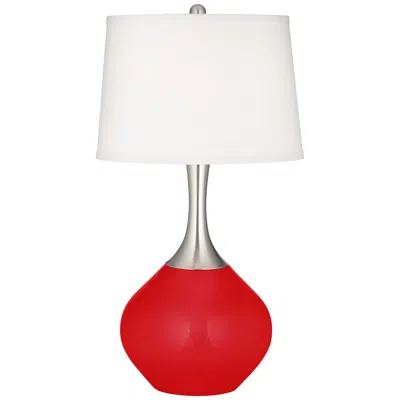 Color Plus Spencer 31" Modern Bright Red Table Lamp