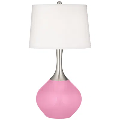 Color Plus Spencer 31" Modern Candy Pink Glass Table Lamp