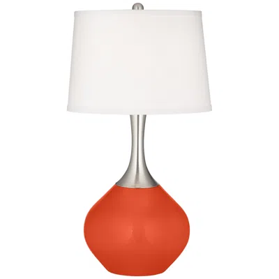 Color Plus Spencer 31" Modern Daredevil Orange Table Lamp
