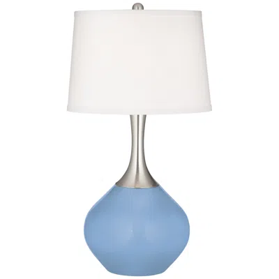 Color Plus Spencer 31" Modern Glass Placid Blue Table Lamp