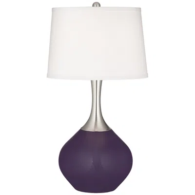 Color Plus Spencer 31" Modern Glass Quixotic Plum Purple Table Lamp