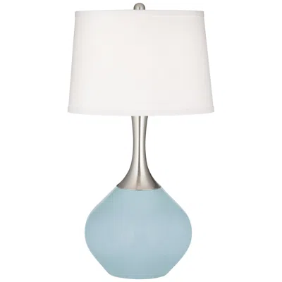Color Plus Spencer 31" Modern Glass Vast Sky Blue Table Lamp