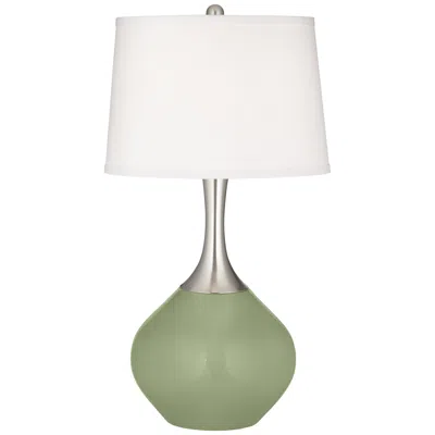 Color Plus Spencer 31" Modern Majolica Green Table Lamp