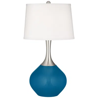 Color Plus Spencer 31" Modern Mykonos Blue Table Lamp