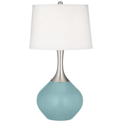 Color Plus Spencer 31" Modern Raindrop Blue Table Lamp