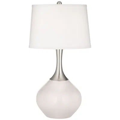 Color Plus Spencer Nickel 31" Modern Glass Smart White Table Lamp