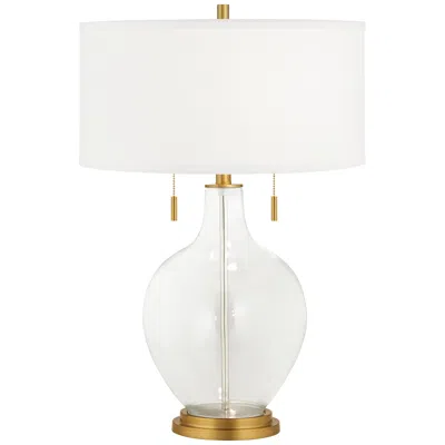 Color Plus Toby 28" High Brass Clear Glass Fillable Table Lamp